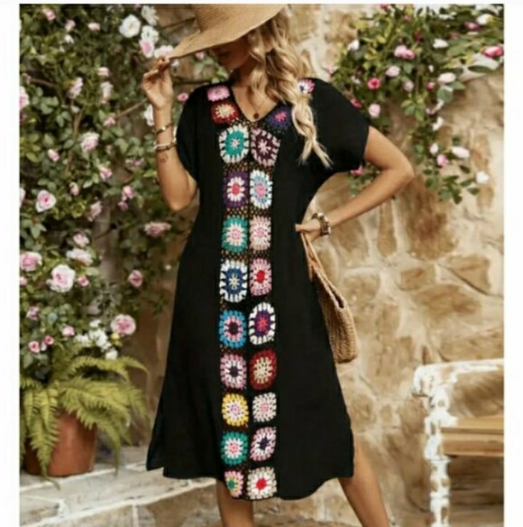 Other - Swimsuit Cover Up Dress Black Crochet OS S M L 🔥 NEW 🔥 LAST 1